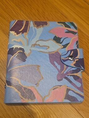 Floral Leather Snap-Closure Photo Notebook